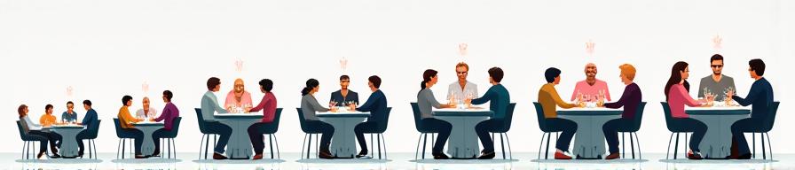 Tavolo con ospiti di diverse dimensioni